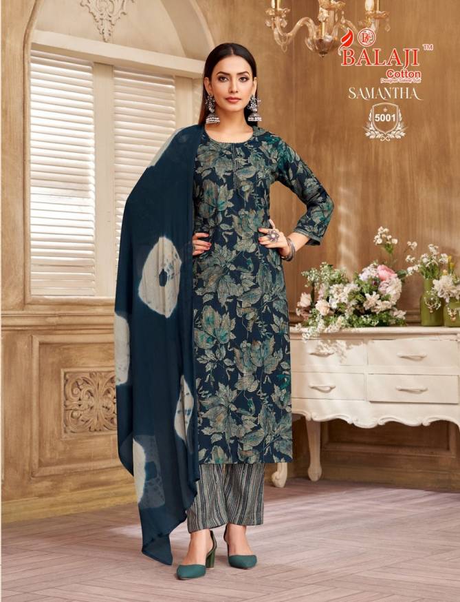 Samantha Vol 5 By Balaji Rayon Printed Kurti With Bottom Dupatta Wholesale Shop in Surat
